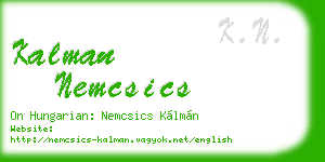 kalman nemcsics business card